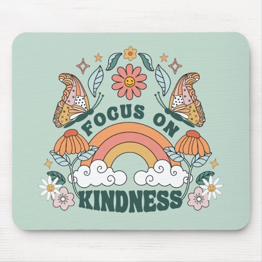 Fokus auf Kindness Groovy Graphic Mousepad (Vorne)