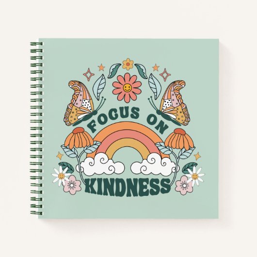 Fokus auf Kindness Groovy Graphic Notizblock (Vorderseite)