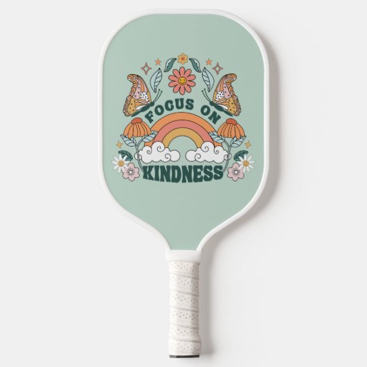 Fokus auf Kindness Groovy Graphic Pickleball Schläger (Vorderseite)