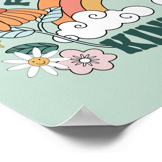 Fokus auf Kindness Groovy Graphic Poster (Ecke)