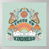 Fokus auf Kindness Groovy Graphic Poster (Vorne)