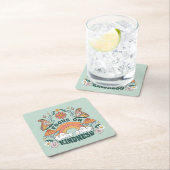 Fokus auf Kindness Groovy Graphic Rechteckiger Pappuntersetzer (Vor Ort)