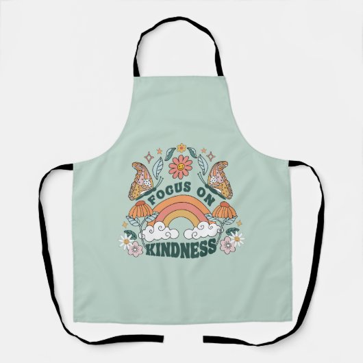 Fokus auf Kindness Groovy Graphic Schürze (Vorderseite)