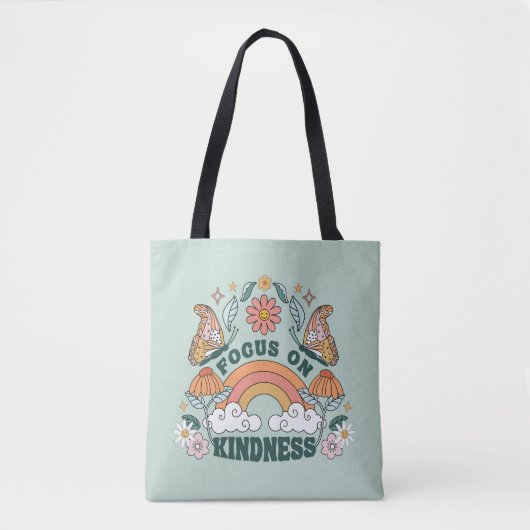 Fokus auf Kindness Groovy Graphic Tasche (Vorderseite)
