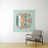 Fokus auf Kindness Groovy Graphic Wandteppich (Beispiel (Horizontal))