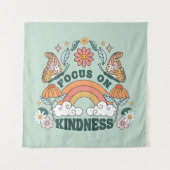Fokus auf Kindness Groovy Graphic Wandteppich (Vorderseite)