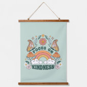 Fokus auf Kindness Groovy Graphic Wandteppich Mit Holzrahmen (Vorderseite)