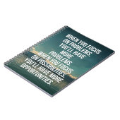 Fokus auf Möglichkeits-Zitat Notizblock (Linke Seite)