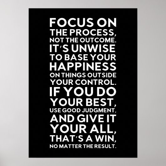 Fokus auf Prozess, nicht auf Ergebnis - Erfolgsmot Poster (Vorne)