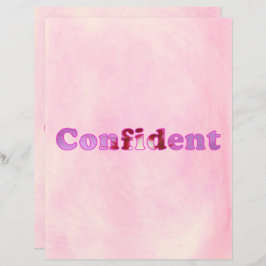 Fokus auf zuversichtliches, rosafarbenes Scrapbook