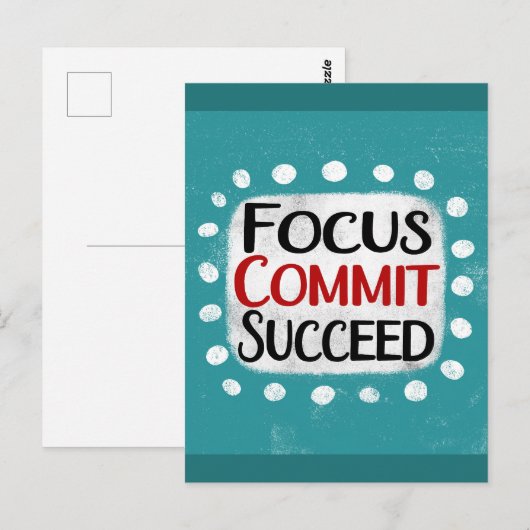 Fokus Commit Erfolgreiche Postkarte (Vorne/Hinten)