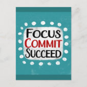 Fokus Commit Erfolgreiche Postkarte (Vorderseite)