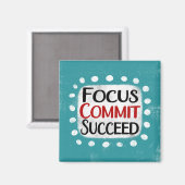 Fokus Commit Erfolgreiches Kühlschrank Magnet (Vorderseite/Rückseite)
