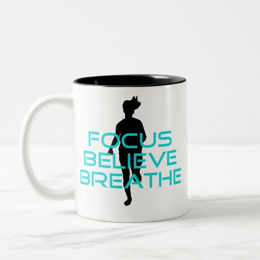 Fokus glaubt Atmen Aqua Zweifarbige Tasse (Links)