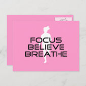 Fokus glaubt atmen rosa weibliche Runner Postkarte (Vorne/Hinten)