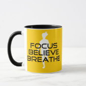Fokus glaubt Breathe Gelb Inspirierend Tasse (Links)