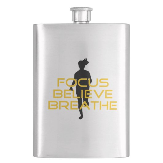 Fokus glaubt Breathe Gelbe Running Fitness Flachmann (Vorderseite)