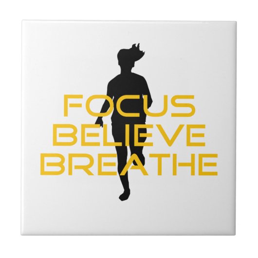 Fokus glaubt Breathe Gelbe Running Fitness Fliese (Vorderseite)