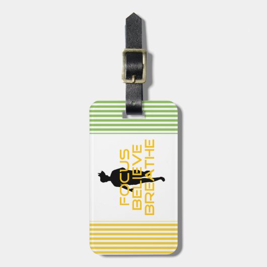 Fokus glaubt Breathe Gelbe Running Fitness Gepäckanhänger (Vorderseite vertikal)