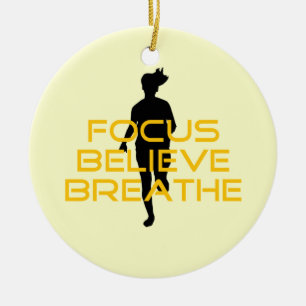 Fokus glaubt Breathe Gelbe Running Fitness Keramikornament
