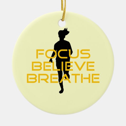 Fokus glaubt Breathe Gelbe Running Fitness Keramikornament (Vorne)