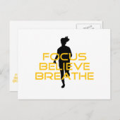 Fokus glaubt Breathe Gelbe Running Fitness Postkarte (Vorne/Hinten)