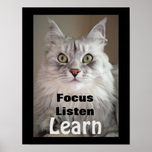 Fokus. Hör zu. Lernen Sie. Klassenposter Poster
