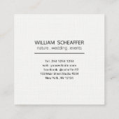 Fokus Minimale Fotografie Moderne Beruflich Quadratische Visitenkarte (Rückseite)