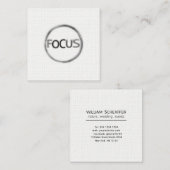 Fokus Minimale Fotografie Moderne Beruflich Quadratische Visitenkarte (Vorne/Hinten)