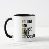 Fokus motivierend Business Zitat schwarze Typograf Tasse (Links)