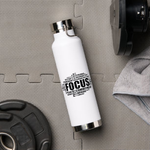 FOKUS – Motivierendes Wortwolken-Design Trinkflasche