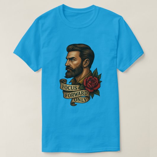 Fokus nur nach vorn - T - Shirt im Tattoo-Stil (Design vorne)