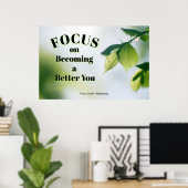 "Fokus"Positive Zitat "Wandkunst & Poster" Poster (Heimbüro)