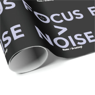 FOKUS > RAUSCHEN Motivierende moderne Typografie Geschenkpapier