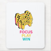 Fokus Spielen Gewinnen Gaming Controller Kunst Mousepad (Vorne)