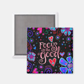 Fokussieren auf die gute Lila Inspirationsblume Magnet (Vorderseite/Rückseite)