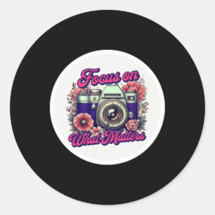Fokussieren auf was S Retro Camera Floral Sticker