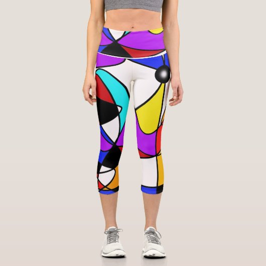 Fokussieren Sie Abstraktes, dynamisches Design Capri Leggings (Vorderseite)