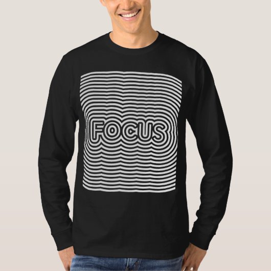 Fokussierende optische Täuschung op art white line T-Shirt (Vorderseite)