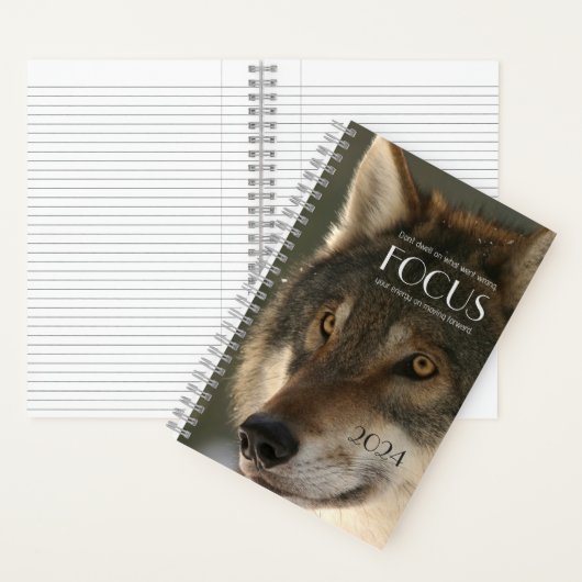 Fokussierendes Zitat zur Wolf-Image-Inspiration Notizblock (Innen)