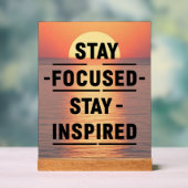 Fokussiert bleibe acrylschild (Neutral)