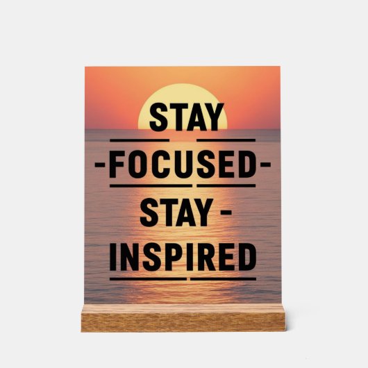 Fokussiert bleibe acrylschild (Vorderseite)