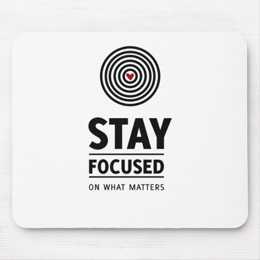 Fokussiert bleibe - Herzzentriertes Design Mousepad (Vorne)