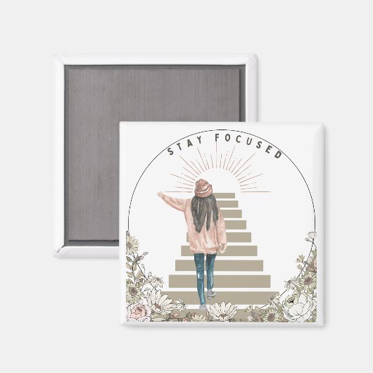 Fokussiert bleibe magnet (Vorderseite/Rückseite)