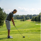 Fokussiert bleibe | Motivierend Satz mit weißem Te Golf Headcover