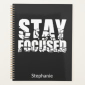 Fokussiert bleibe | Motivierend Satz mit weißem Te Planer (Vorderseite)