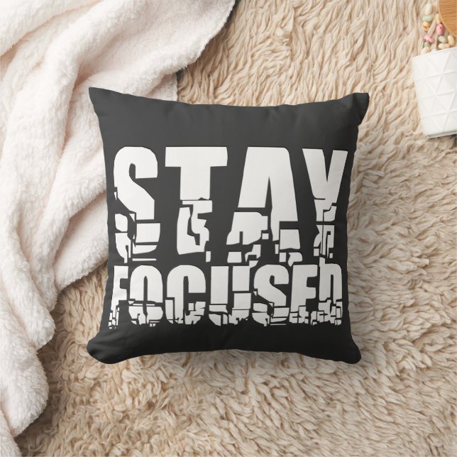 Fokussiert bleibe | Motivierend Vorname Kissen (Decke)