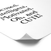 Fokussiert. Intelligent. Motiviert. Oh, und niedli Poster (Ecke)