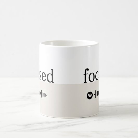 Fokussiert + Spotify Playlist Kaffeetasse (Mittel)