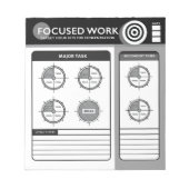 Fokussierte Arbeit | Zielstunden Notizblock (Vorderseite)